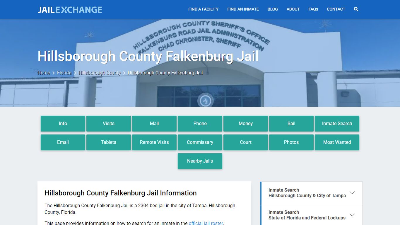 Hillsborough County Falkenburg Jail, FL Inmate Search, Information
